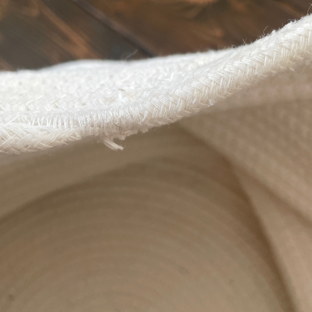 Face Design White Minimalist Woven Storage Basket - Picture 15 of 15
